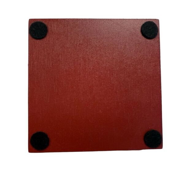 Pier 1 Imports Hand Painted Glass Top Wooden Coasters Set of Four in Box - Picture 14 of 16